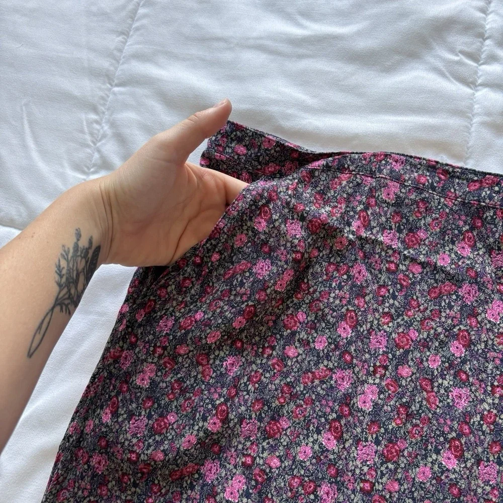 Vintage Maxi Skirt Womens XL Pink Floral Dainty Romantic Cottagecore‎ Whimsical
